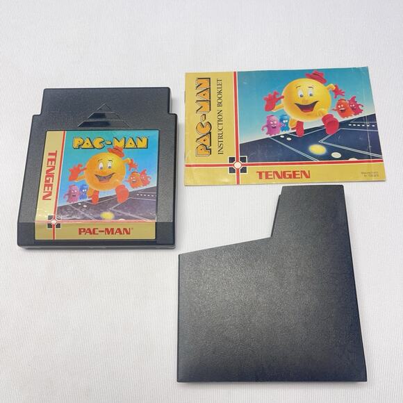 Pac-Man Tengen Nintendo NES Game Cartridge w/ Manual & Dust cover Cleaned Tested
